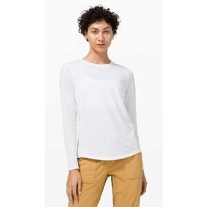 Lululemon Ever Ready Long Sleeve Top Women's Size Medium 6-8 White Casual 2020